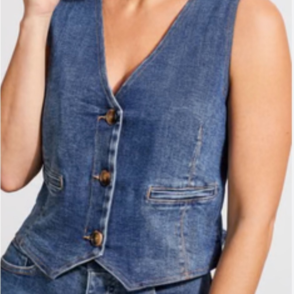 Tribal jeans stretch denim vest